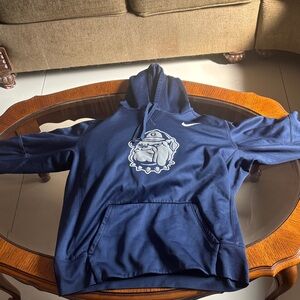 Nike Men's Navy Georgetown Hoodie with Bulldog Graphic